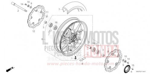 RUOTA ANTERIORE (CB500FAN/P) CB500FAN di 2022